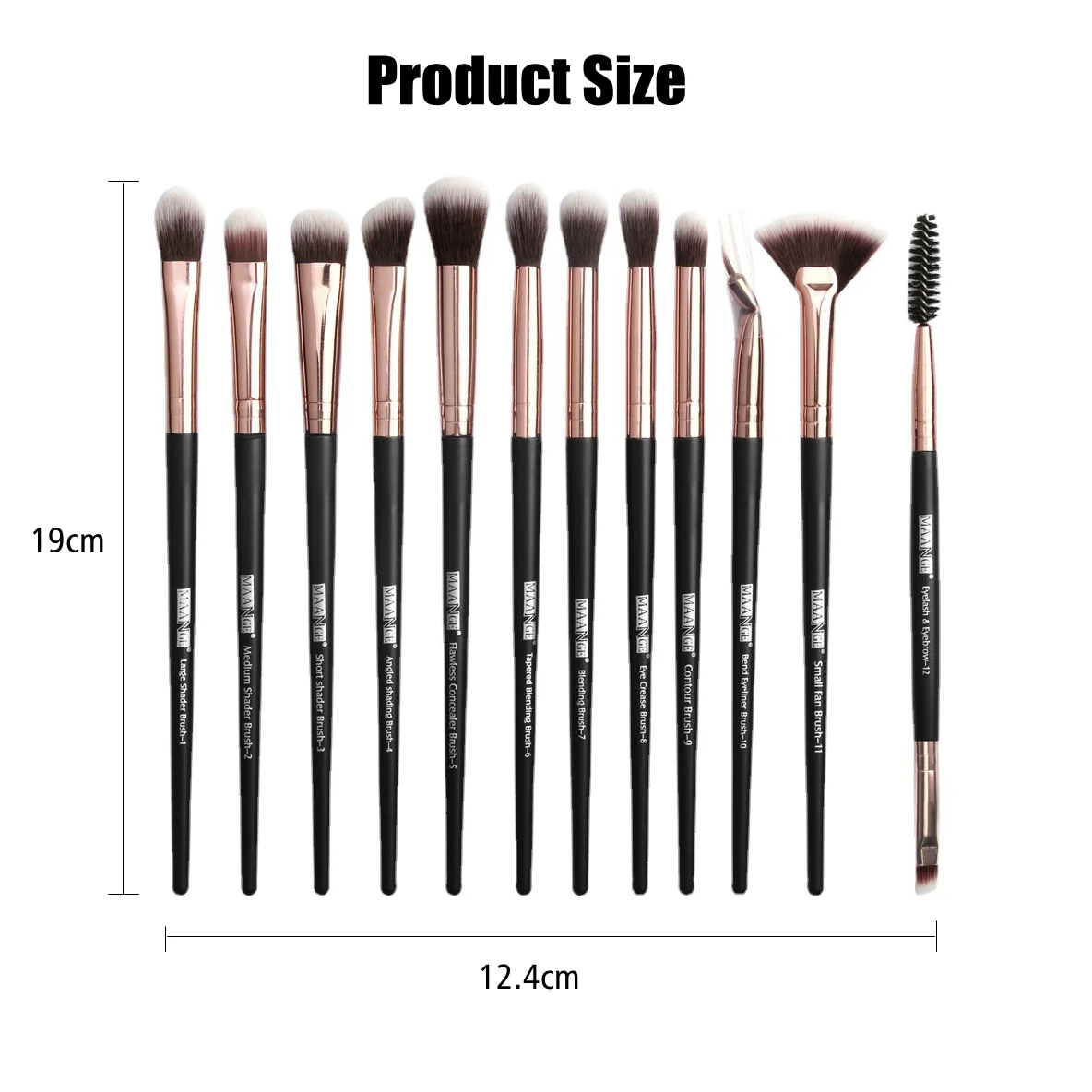 Maange 12pcs Eye Makeup Brush Sets Makeup Tools Eye Shadow Brush Concealer Brush Blending Brush Lip Brush For Makeup Beginner