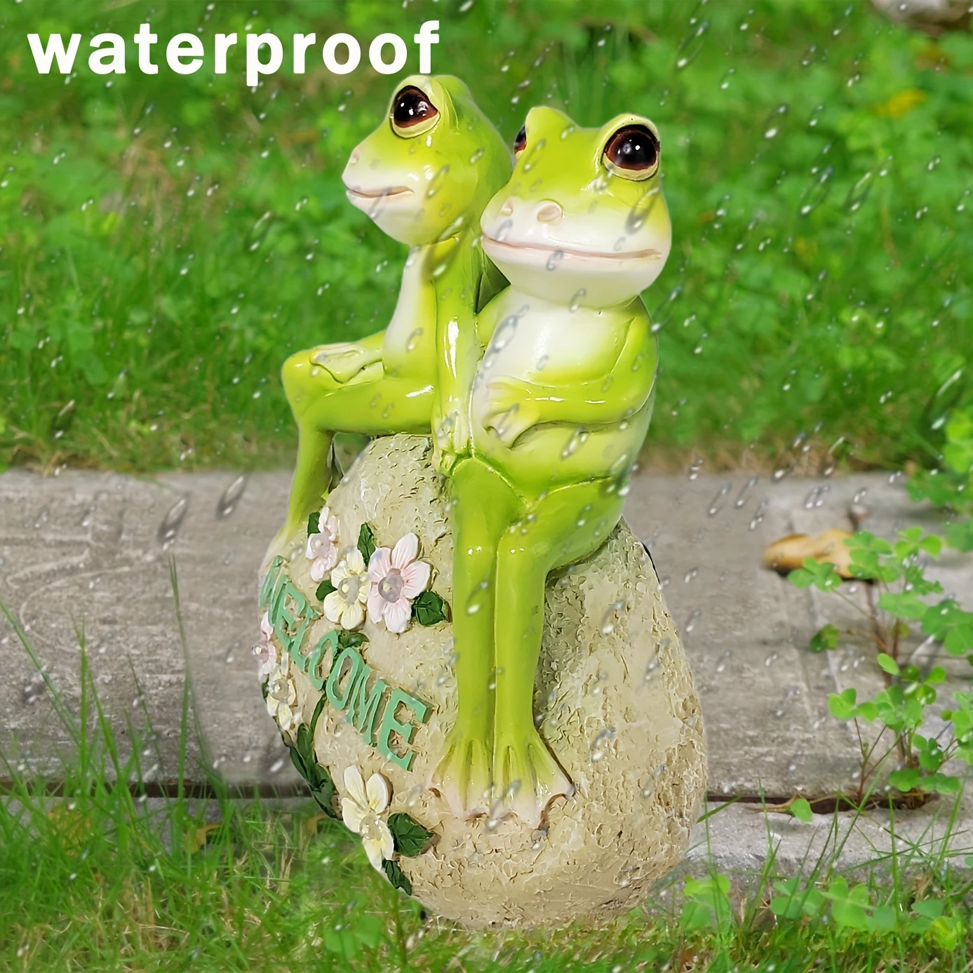 Modern New Decoration Lawn Courtyard Creative Design Solar Resin Small Frog LED Lights Fun Handicrafts Office Ornaments