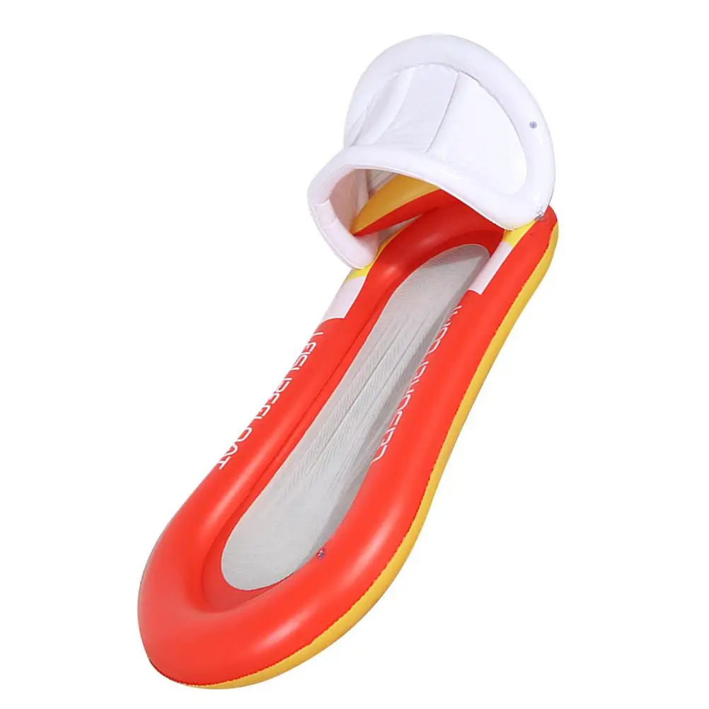 Aufblasbares schwimmendes Bett, Wasserhängematte, Sommer-Chaiselounges, zusammenklappbarer Liegestuhl, Schwimmerreihe, Sonnenschutz, Armlehnen, See, Strand, Pool
