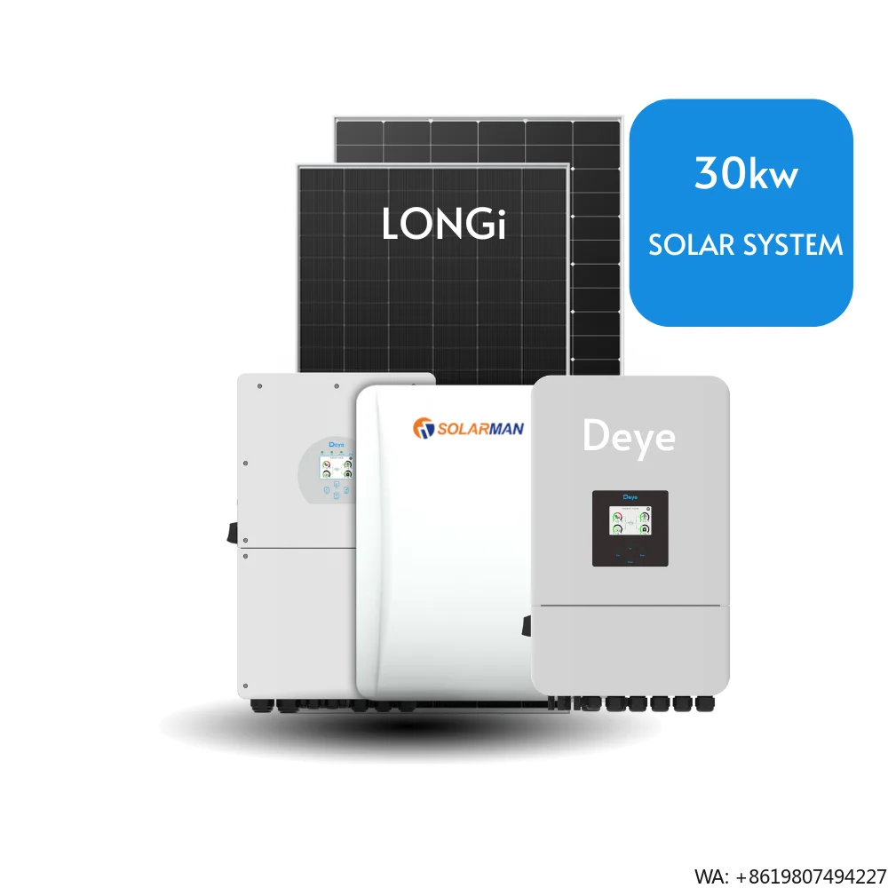 30KW Deye Hybrid Inverter Solar Energy System with LONGi Solar Panel and Solarman Lithium Ion Batteries