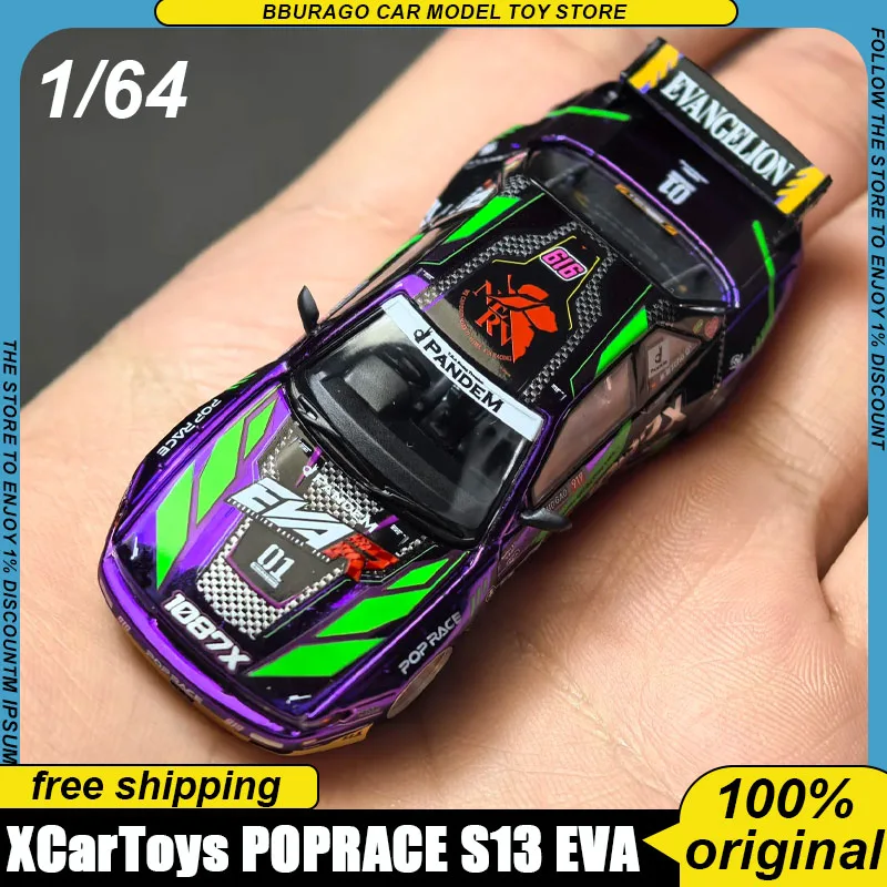 

Xcartoys X Pop Race 1:64 Eva Rt Type-01 Pandem Silvia S13 Diecast Car Model Evangelion Livery Collectible Toy Boy Gifts Ornament