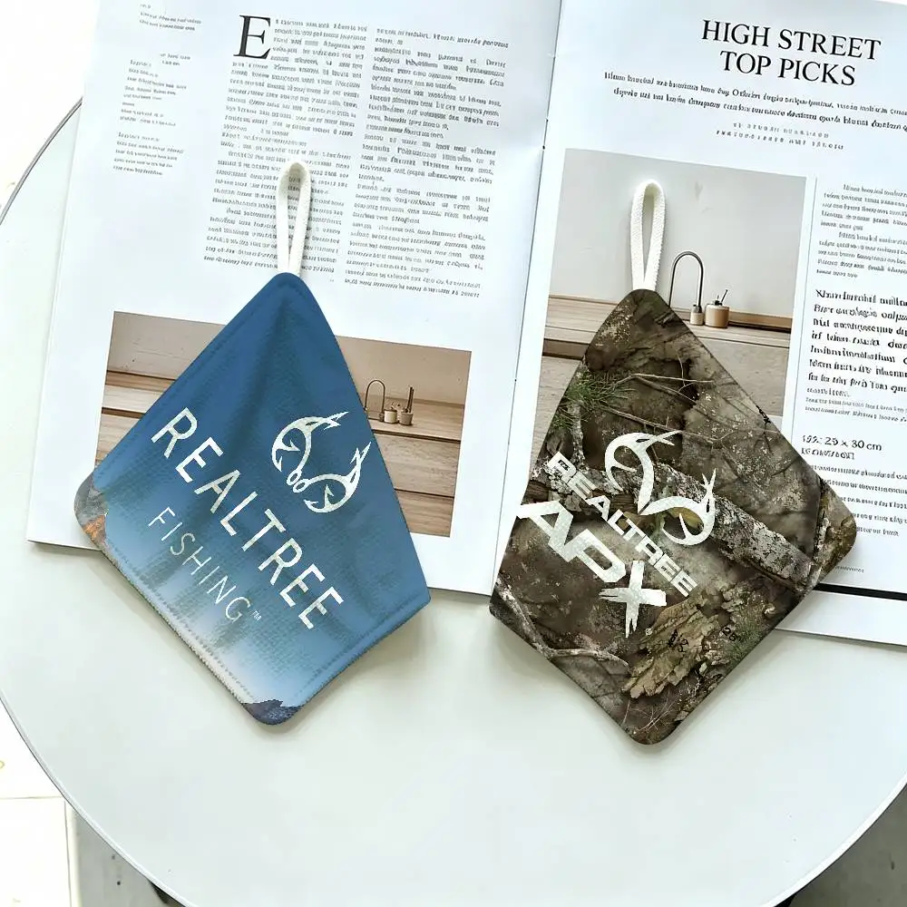 R-RealtreeS Real Tree Polyester Cotton Hand Wiping Towel, Anti-shrink Hanging Kitchen Cloth For Household Cleaning
