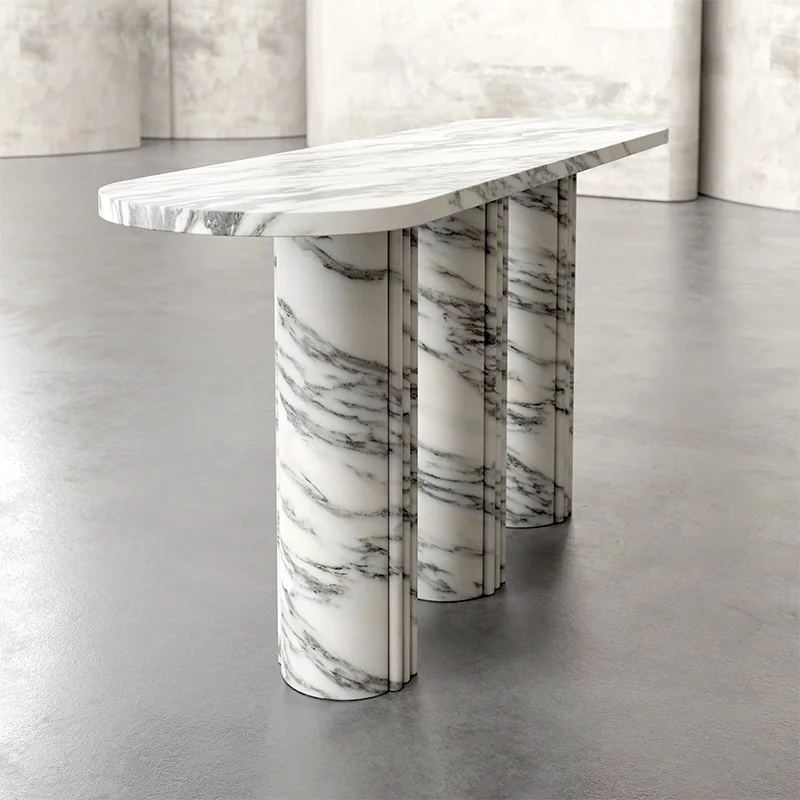 Arabescato Corchia Marble Console Table