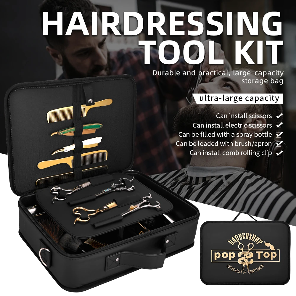Multi-Pocket Large Capacity Barber Tool Bag Portable Hairstylist Storage Carry Case For Travel Salon Home Use