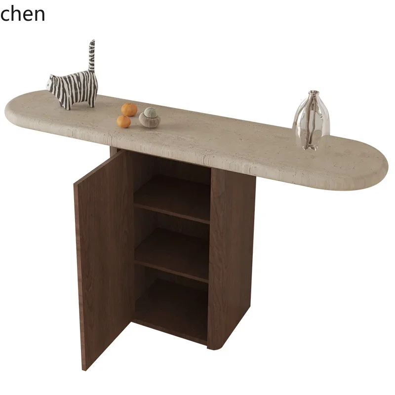 HXL marble high-end entrance cabinet enters the door living room creative decorative strip dining side cabinet