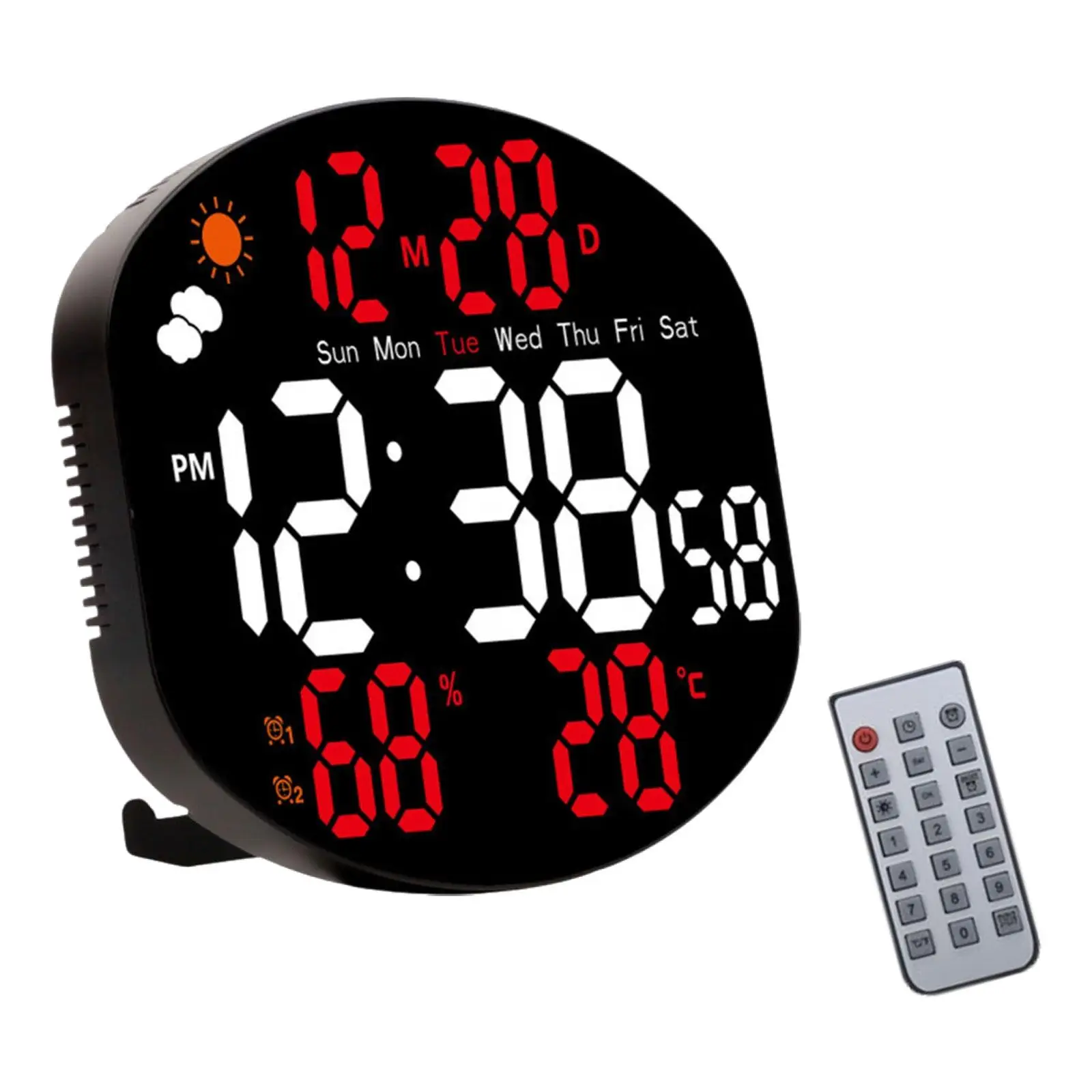 Digital Wall Clock Alarm Clock Versatile Date Week Display Lightweight
