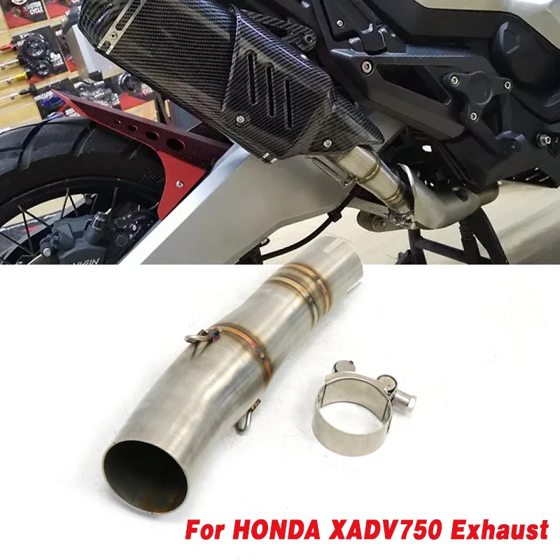 51mm Motorcycle Exhaust Middle Pipe Modify Motorbike Connect Tube Muffler Stainless For HONDA XADV750 X ADV750 XADV ADV 750