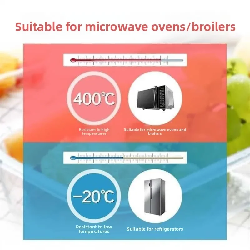 Pyrex Microwave Safe Lunch Box Crisper Fruit Storage Bowl Transparent Glass Multi-Compartment Adult Portable Container Set