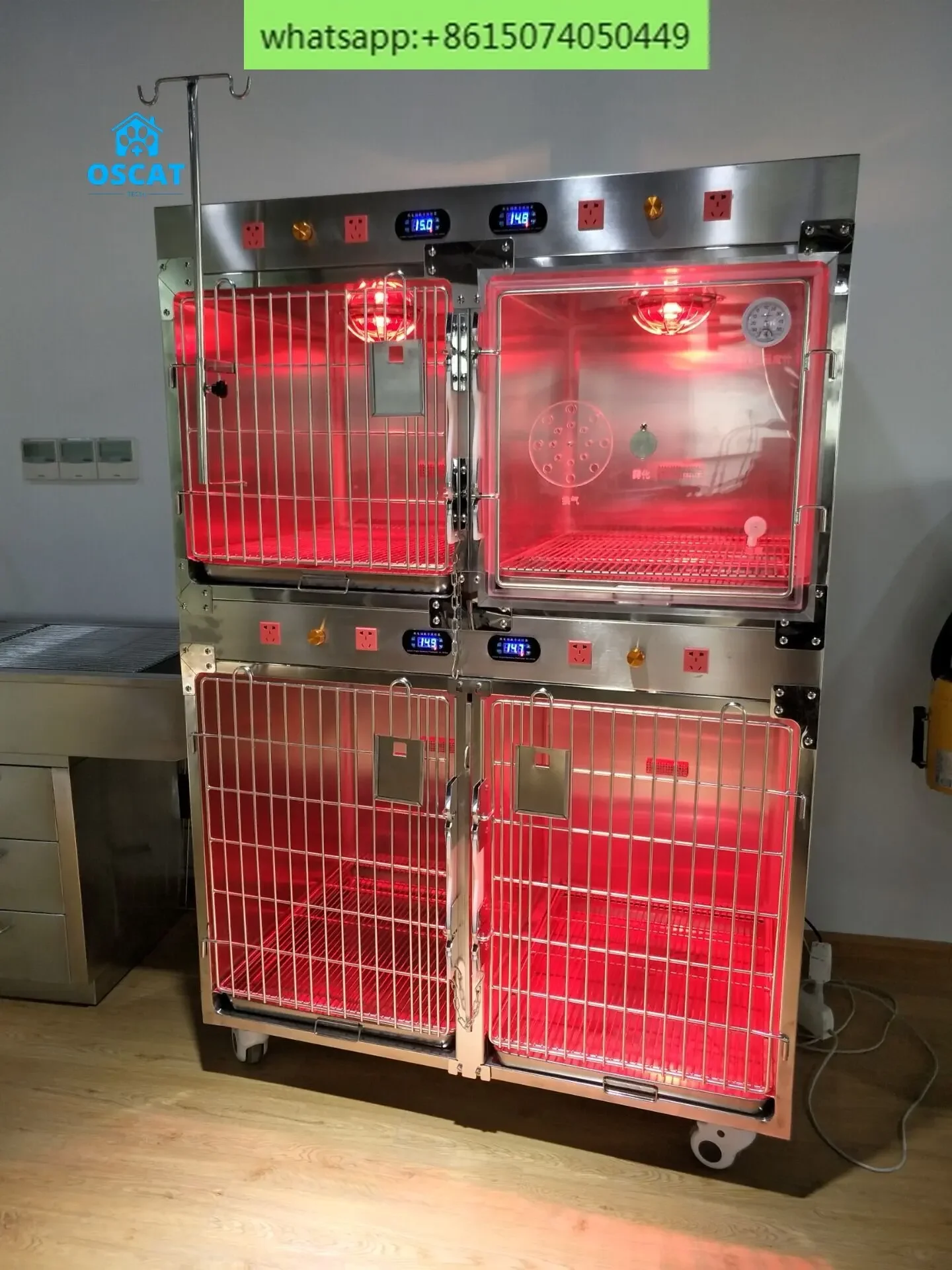 Veterinary Pet Intensive Care Unit Cage Animal Pet with Temperature Control and Oxygen