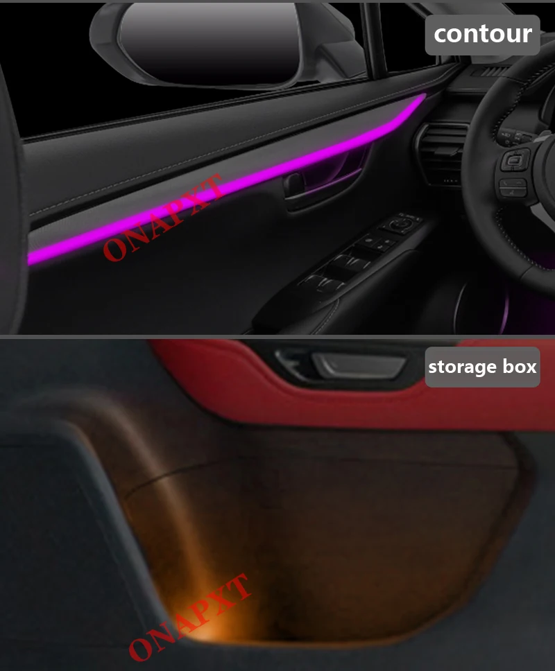 64 Colors Set For Lexus NX 2015-2020 Button Control Decorative Ambient Light LED Atmosphere Lamp illuminated Strip