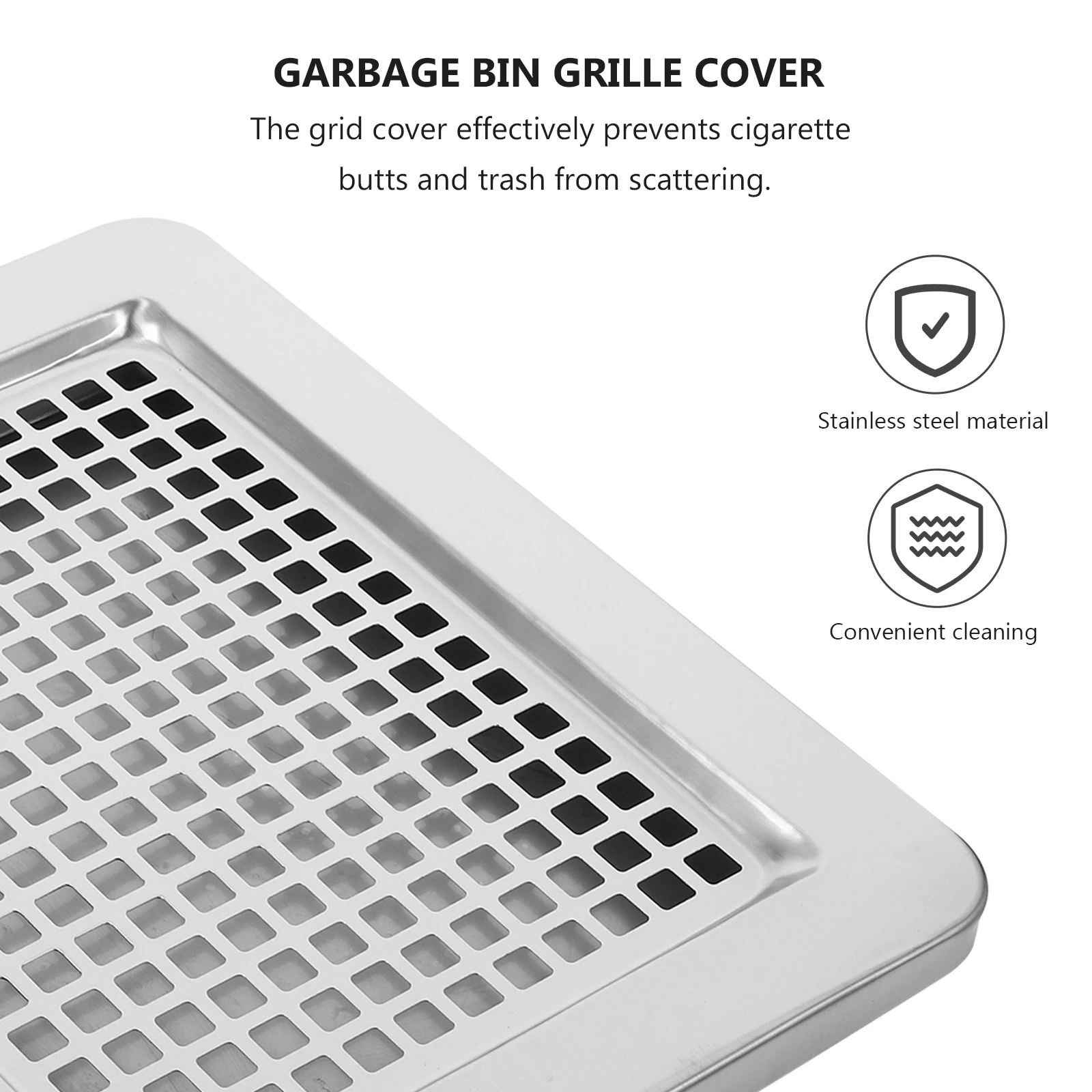 

Office Smoke Plate Net Cover Cigar Ashtrays for Outdoors Trash Can Silver Table
