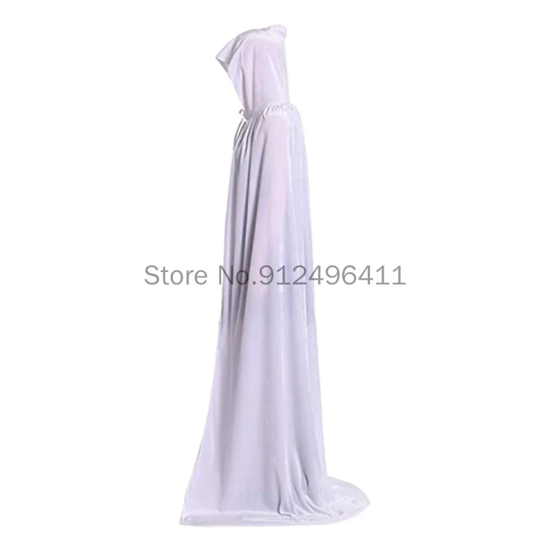 Unisex Vrouwen Mannen Capuchon Volledige Lange Fluwelen Cape Voor Halloween Cosplay Kostuums Feest Middeleeuwse Gothic Volwassen Kinderen Mantels