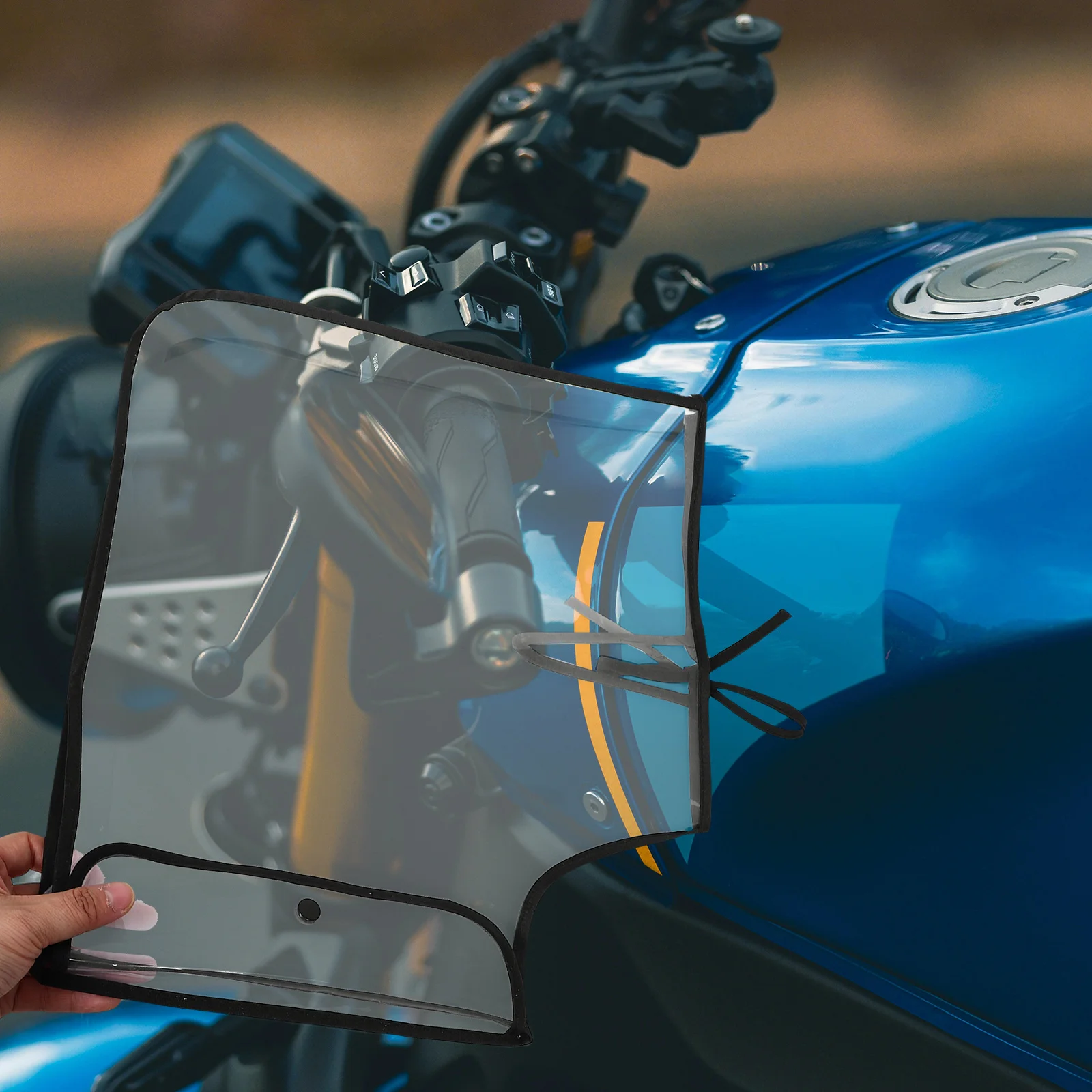 1 زوج غطاء مقود الدراجة النارية مقاوم للماء يندبروف المتضخم فم كبير شفاف لحماية مقبض الدراجة النارية سهلة