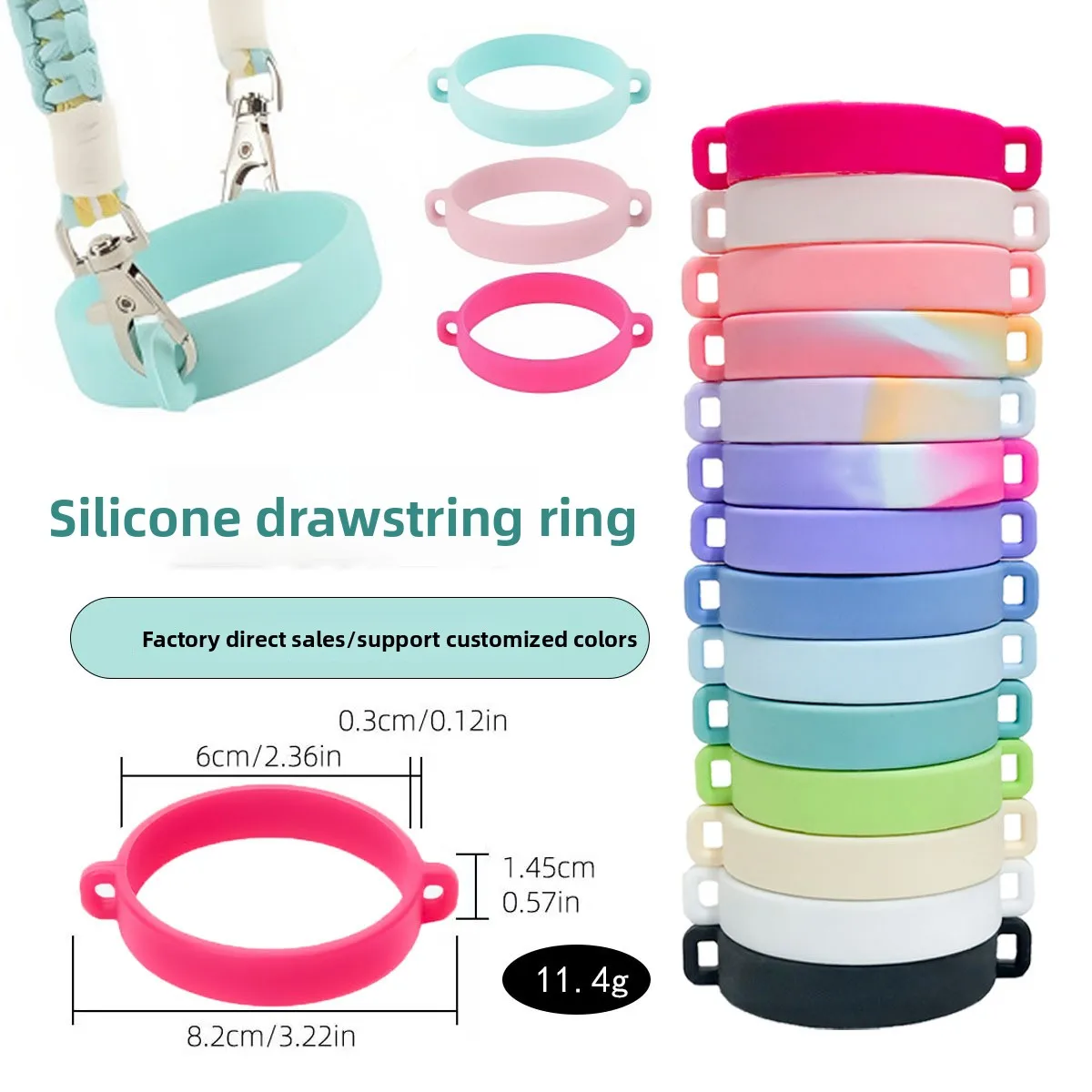 5Pcs/lot Portable Bottle Handle Sleeve For Stanley Cup Silicone Drawstring Ring Water Cup Strap Sling Rope Sleeve