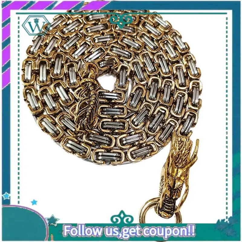 A09P في الهواء الطلق التنين العمود الفقري الدفاع عن النفس سوط سلسلة الفولاذ المقاوم للصدأ التيتانيوم الصلب عارضة سوار معدني قلادة الخصر سلسلة