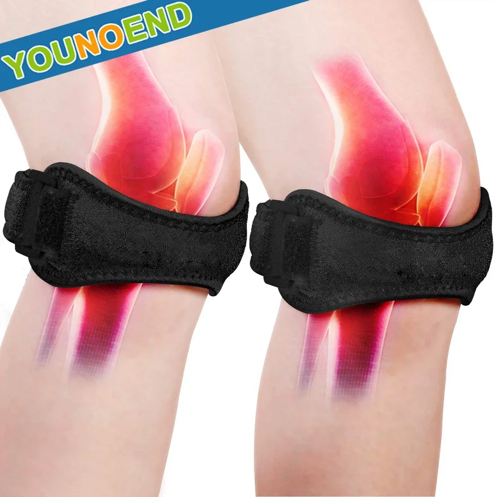 1Pair Patella Knee Strap Adjustable Knee Brace Patellar Tendon Support Band for Knee Pain Relief, Tendonitis, Basketball,Running