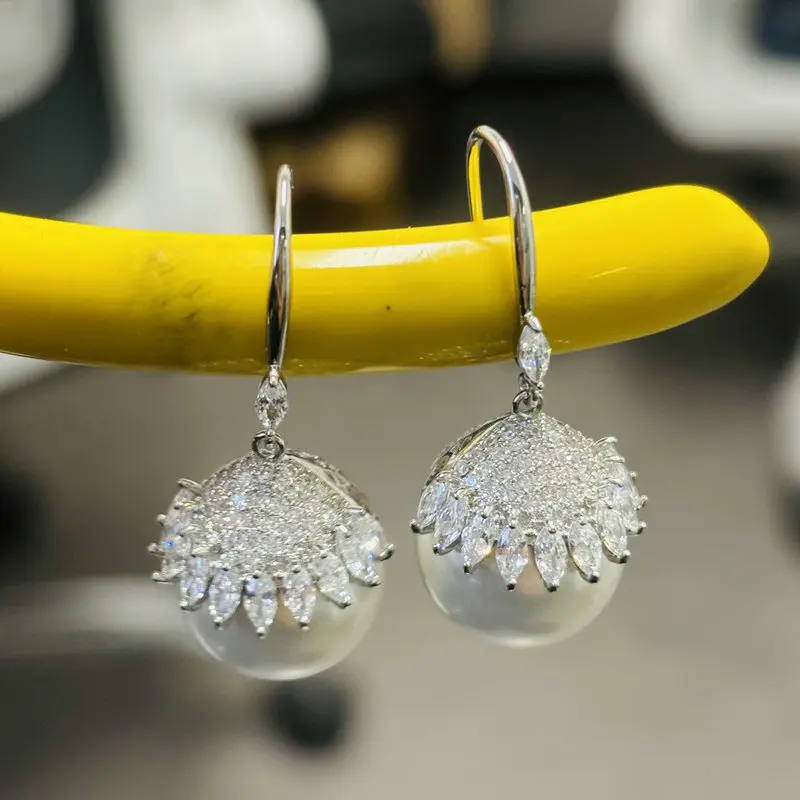 

Bilincolor Fashion Elegant Simple Synthic White Pearl OL Drop Earring for Women