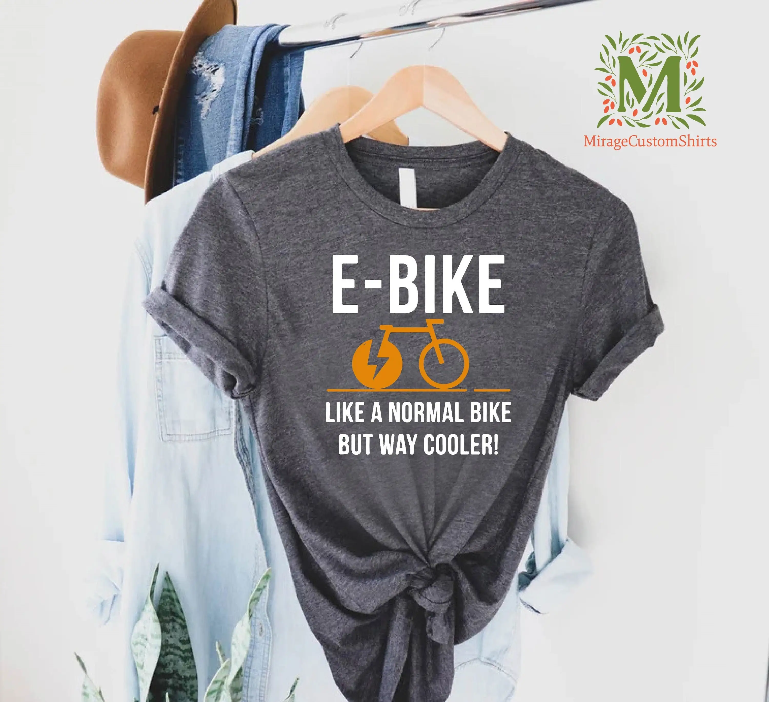 Electric Bike T Shirt Bicycle Ebike for Cycling Lover Owner