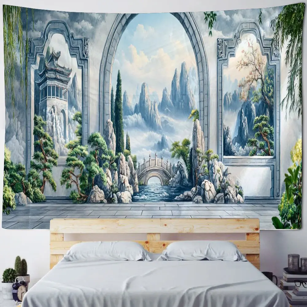 

Dream Manor Landscape Waterfall Landscape Decoration Tapestry Moonlight Flowing Waterfall Landscape Decoration Tapestry