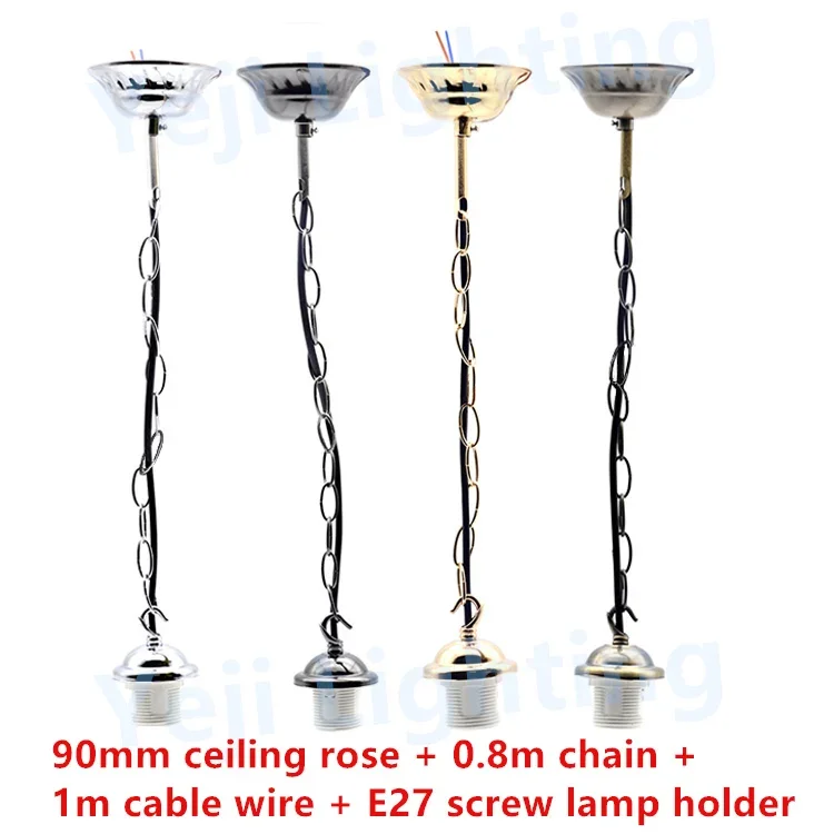 Ceiling canopy with chain cable wire cord set E27 Edison lamp holder for chandelier pendant lamp led bulb lighting accessories