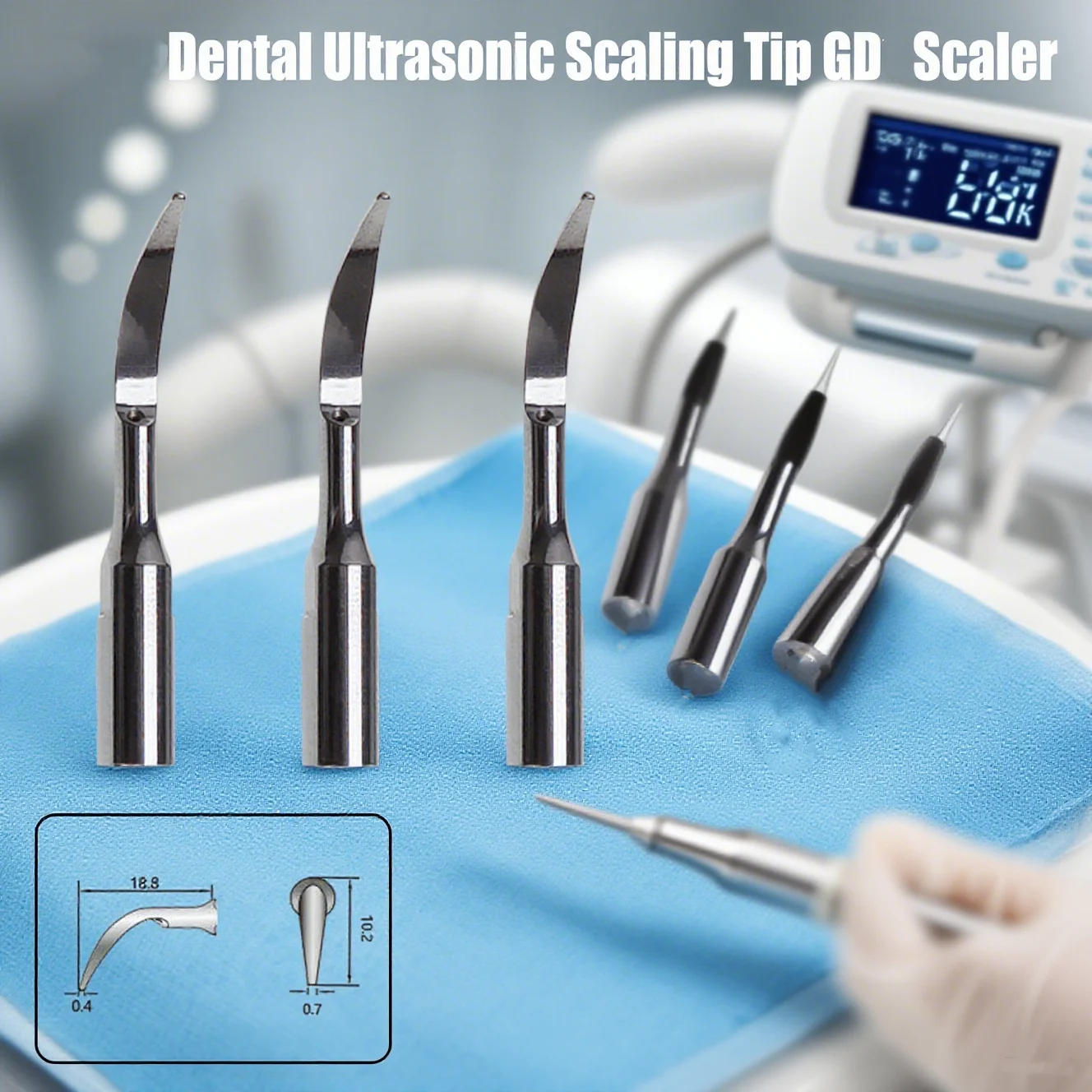 SKYSEA 10Pcs Dental Ultrasonic Scaler Tips Inserts Scaling Endo Perio Tips Fit DTE SATELEC Multiple models