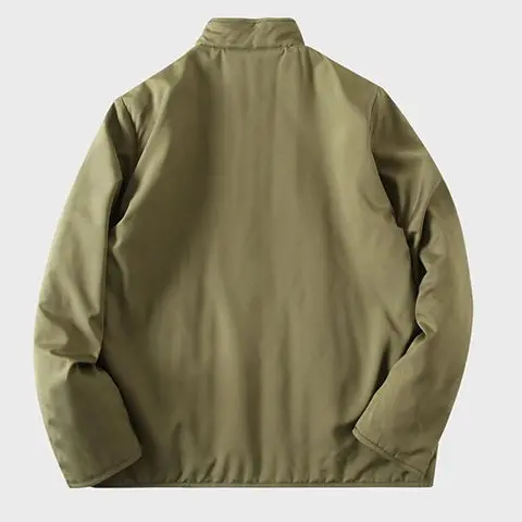 Chaqueta acolchada de algodón ligera con cuello levantado Unisex de estilo japonés para hombre Otoño Invierno rayas verticales Parkas de doble cara