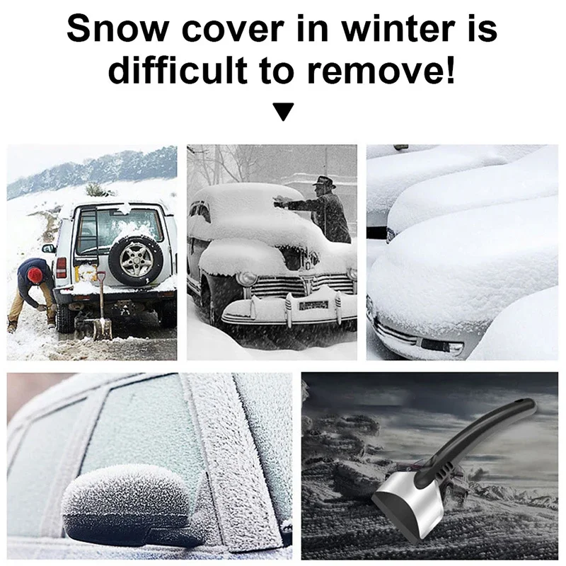 Durable Car Ice Scraper Snow Removal Shovel Windshield Glass Defrost Removal Automotive Winter Stainless Steel Car Accessories
