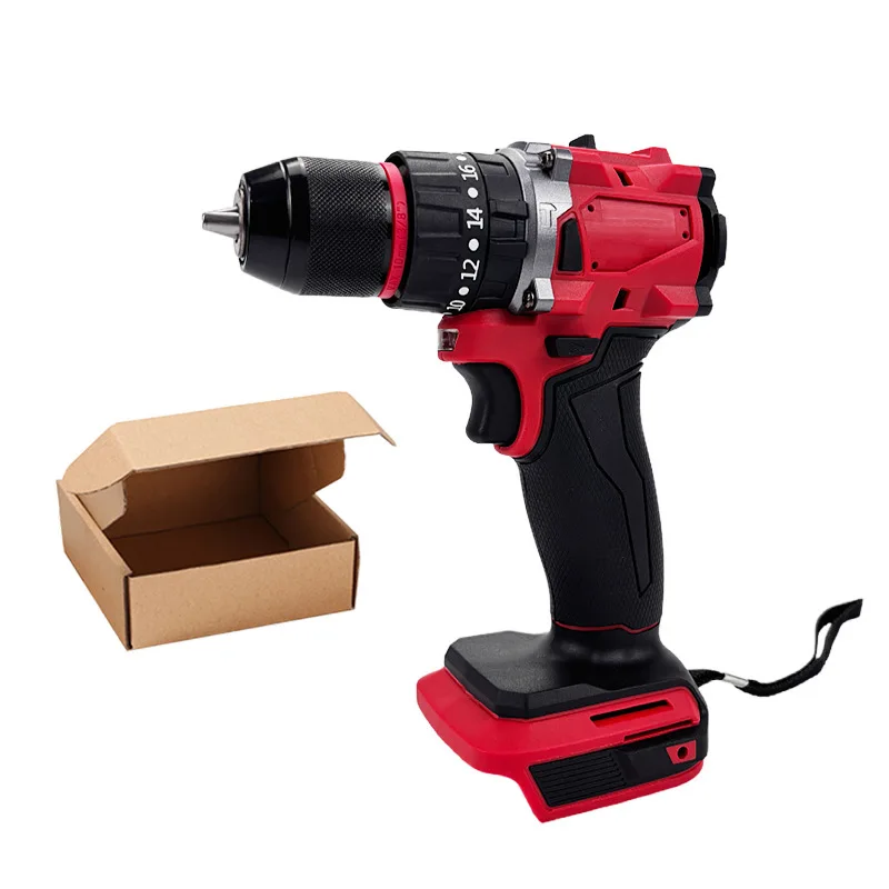Brushless Electric Drill and Screwdriver 20 N.m Torque Two-Speed 10 mm Three-Jaw Chuck Rechargeable Lithium Battery Kit with