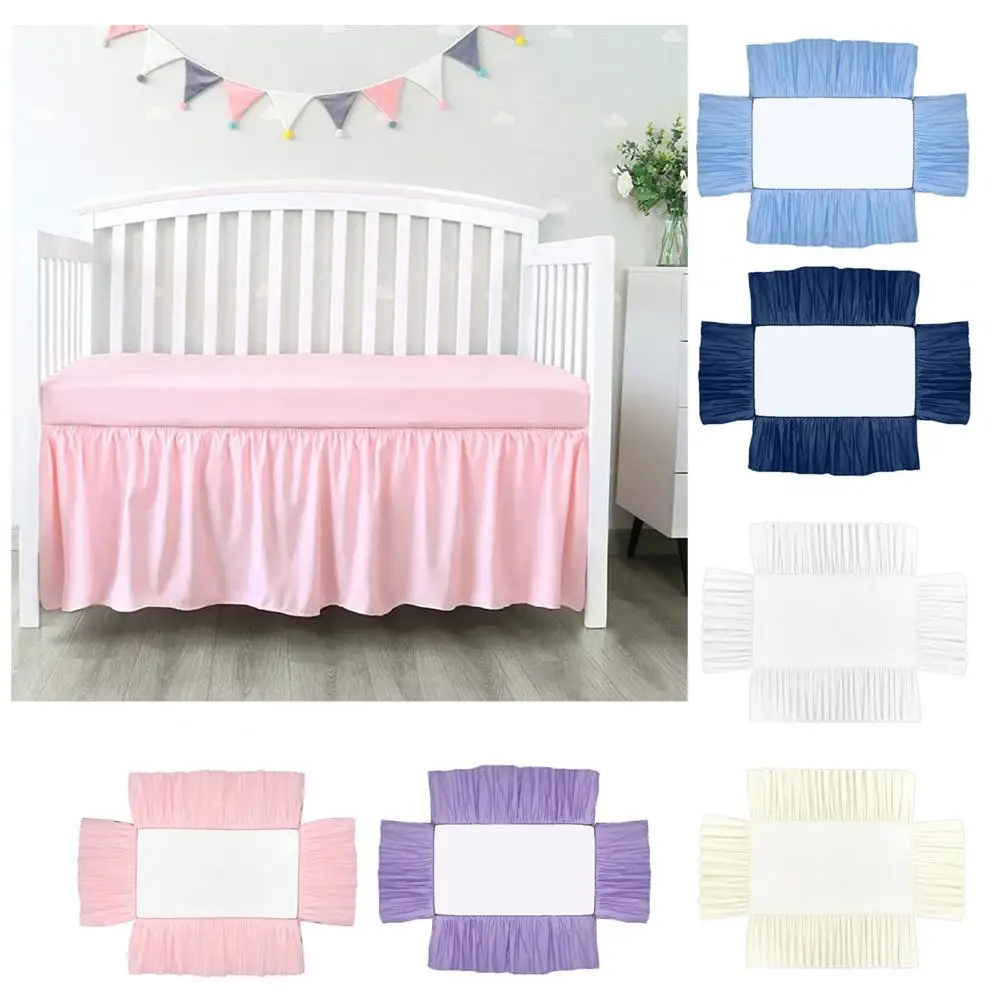 Non-shrinking Crib Skirt Baby Crib Bed Skirt Dust Cover Soft Elastic Toddler Bedding Skirt Pleated Adjustable Fit for Boys