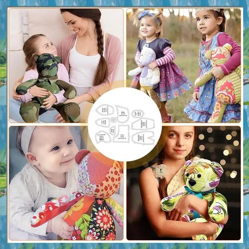 نمط الخياطة الدب الذاكرة 10 & 15 بوصة قالب الدب الذاكرة حاكم مجموعة نمط قالب الدب الذاكرة ، الذاكرة الاكريليك DIY 1 مجموعة سريعة- #2