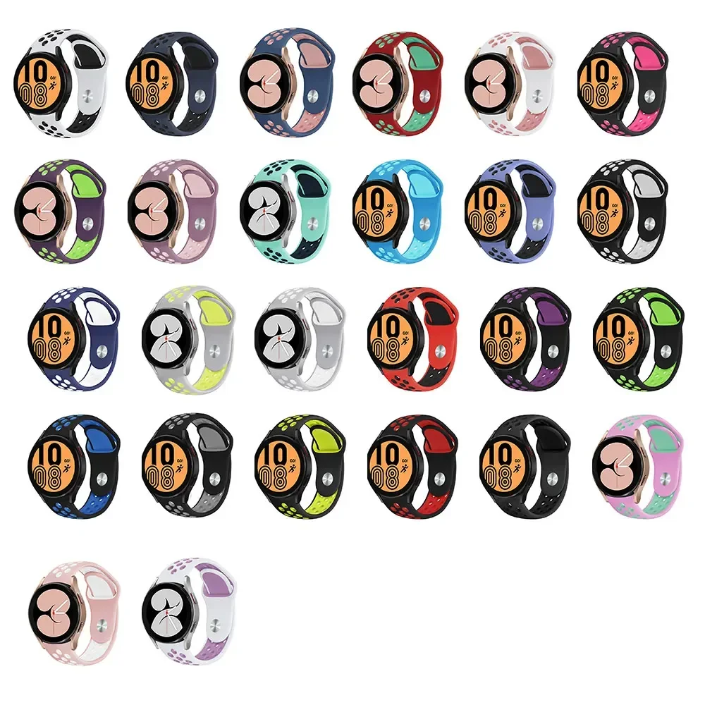 Ремешок спортивный для Samsung Galaxy Watch 5-pro-4-Classic/active 2, силиконовый браслет для Huawei GT 3-2e-pro, 40 мм 44 мм 45 мм 20 мм 22 мм