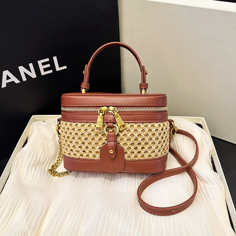 

​ SS2025 Сумка Boho-Artisan Raffia ToteSatchel | Пляжно-бретельки через плечо/через плечо — готовая к подарку переноска естественного переплетения с эко-шикарным краем