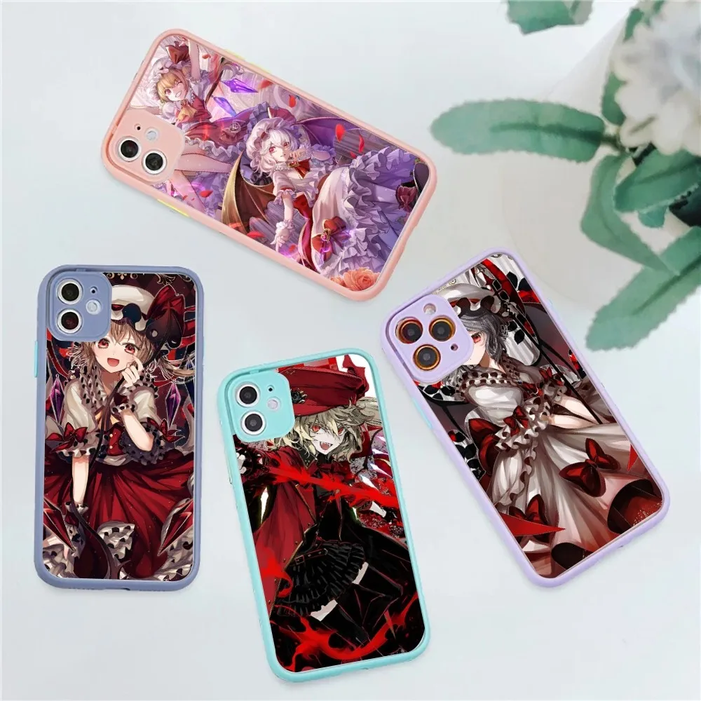 Anime Touhou Scarlet Eyes Phone Case for iPhone 14 11 12 13 Mini Pro Max 8 7 Plus X XR XS MAX Translucent Matte Cover