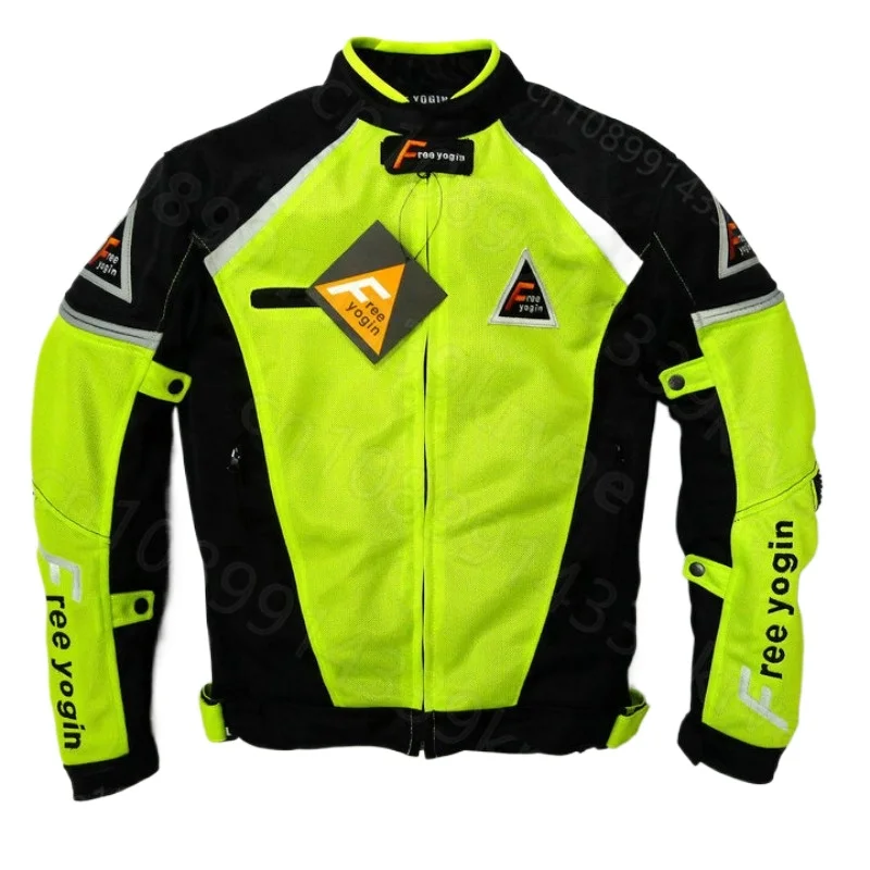 Spring Autumn Summer Motorcycle Riding Suit Men's Anti-drop Motorcycle Rider Clothes Motorcycle Rally Suit Breathable Thin Green