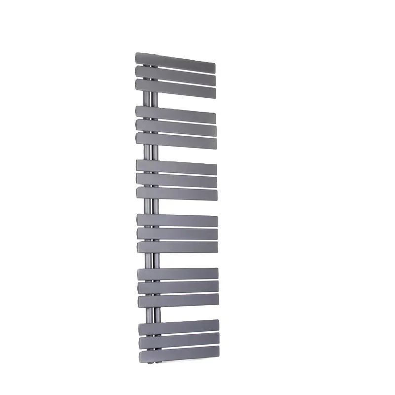 Black Wall Mounted Heated Towel Rack Energy Saving Bathroom Heating Rail Trapezoidal Design Electric Warmer for Home