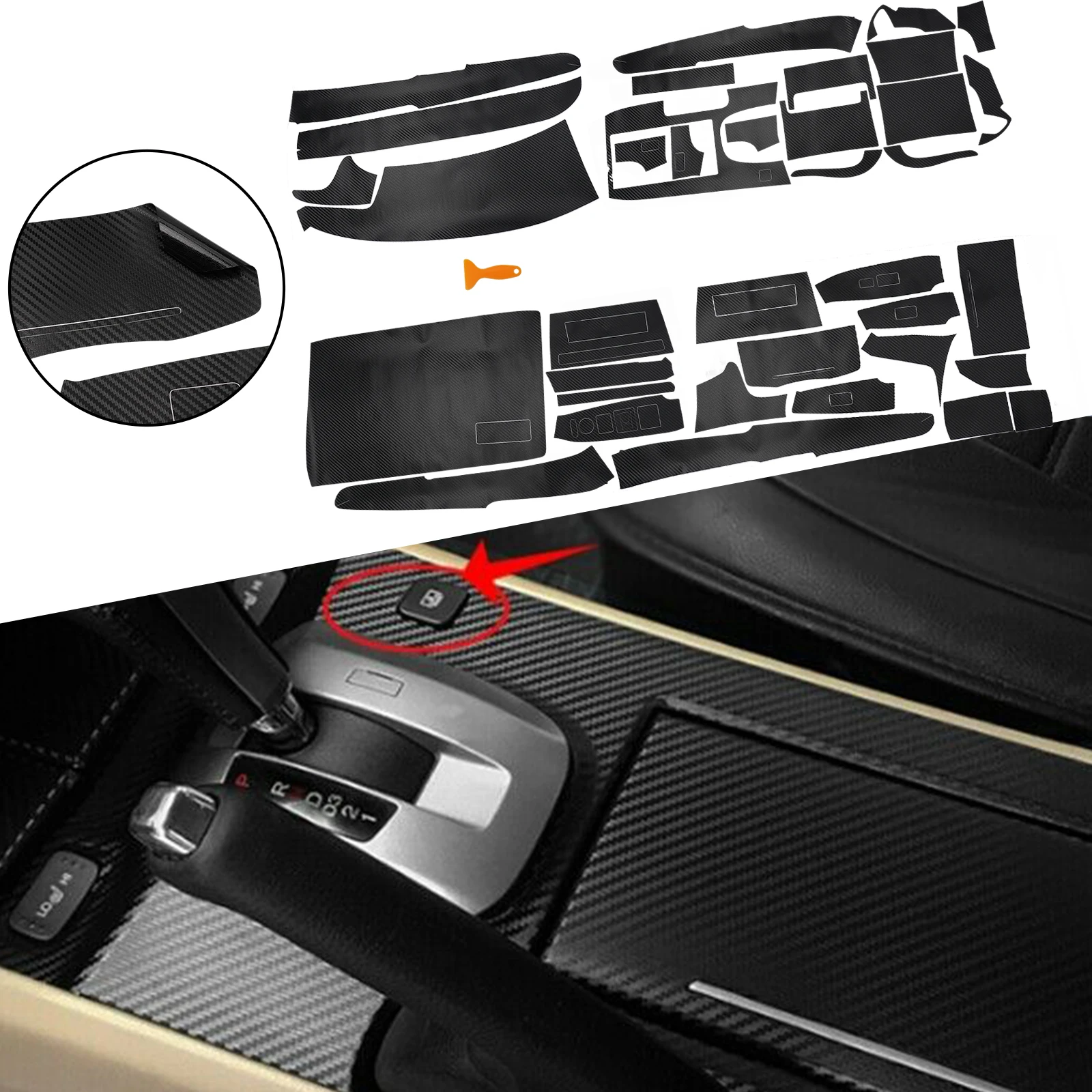 

Car Stickers decor For Honda Accord 2008-2012 Interior Kit Carbon Fiber Style Cover Parts Professional Replacement