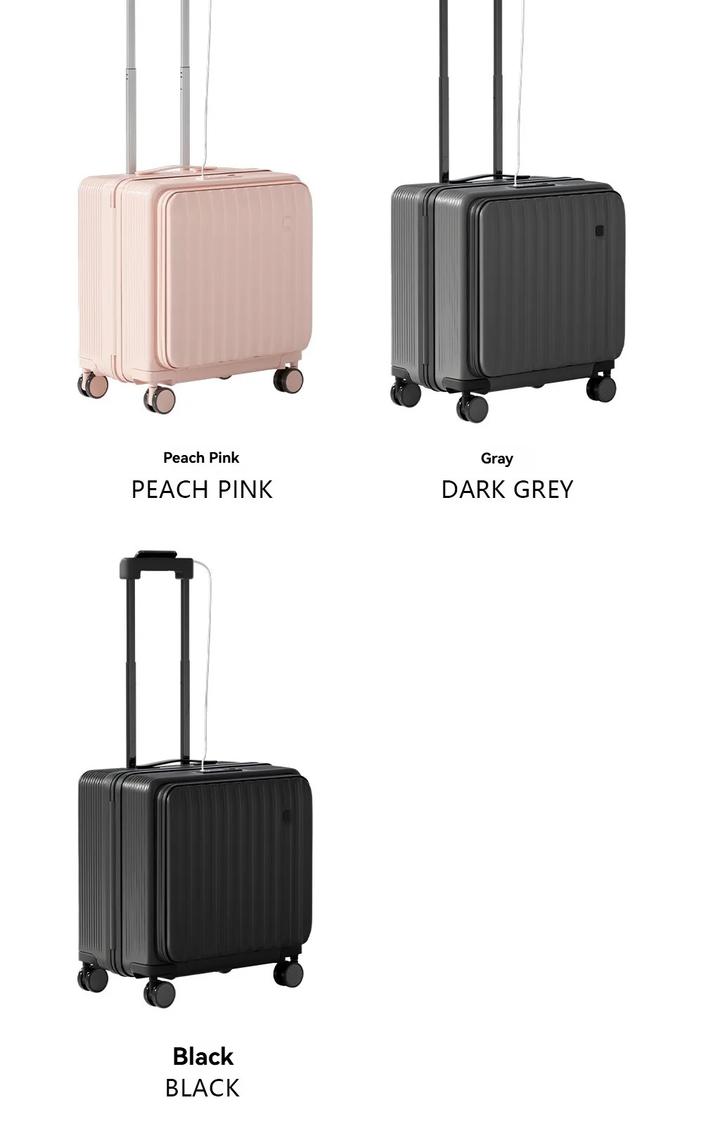 Ein Multifunktionaler Kleiner Koffer mit Tiefen Fächern und Vorderöffnung für Damen und Herren, Eine 18-Zoll-Reisetasche für den Flug – Detail 17
