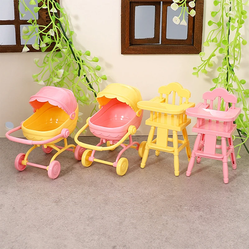 1 Set Mini Baby Voor Poppenwagen Trolle Kinder Eettafels Speelgoed Poppenhuis Simulatie Kinderwagen Kind Rollenspel