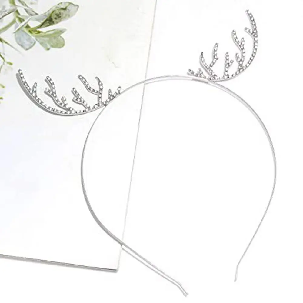 

Elegant Cute Non-slip Headpiece Crystal Snowflower Letter Elk Antlers Korean Hairbands Women Hair Hoop Christmas Headband