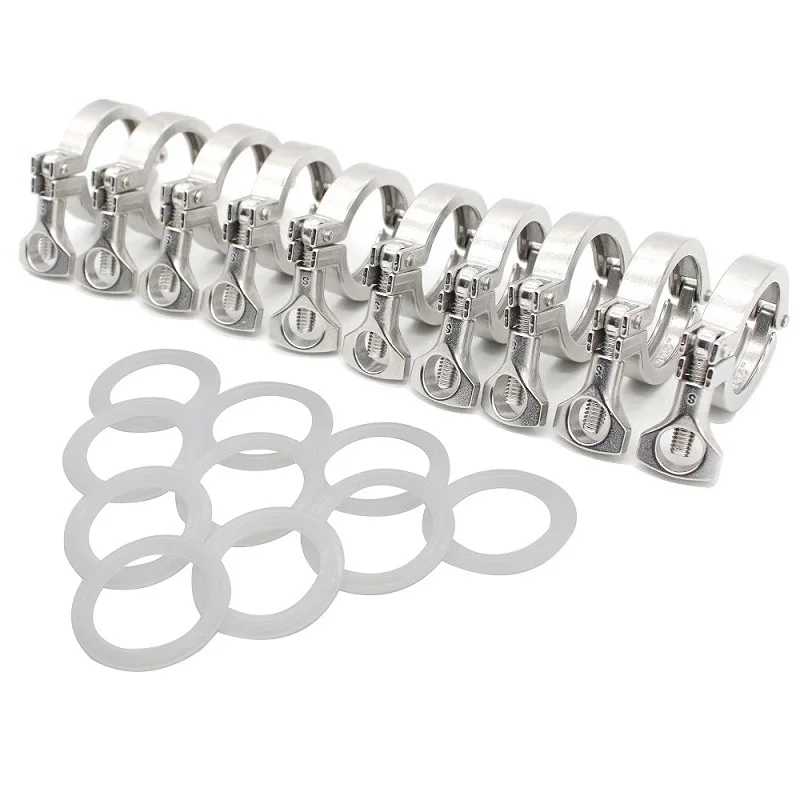 

Экономичный 1 комплект 1,5 "2" 2,5 "3" 3,5 "4" Tri Clamp SS304 Гигиенический фитинг Tri Clover из нержавеющей стали для домашнего пивоварения