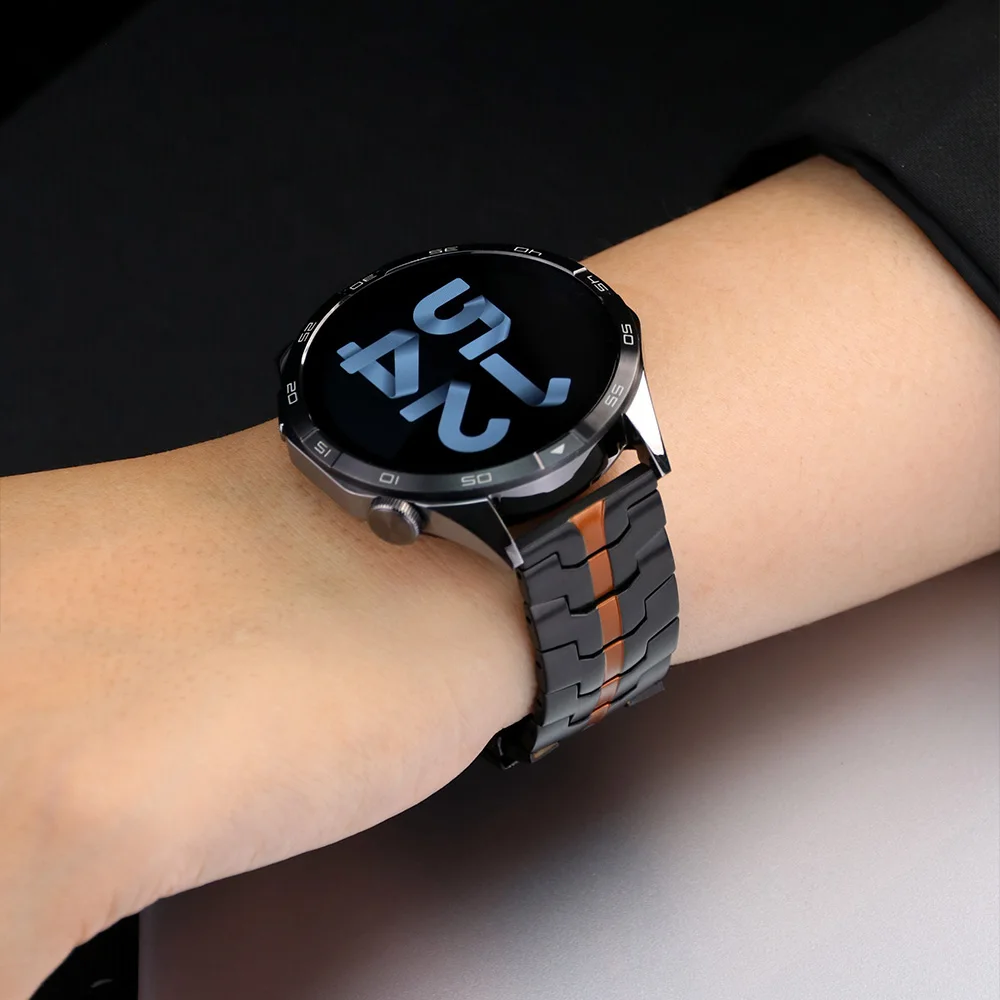 Huawei Watch GT5/5 Pro GT4 GT3 GT2 46mm用ステンレススチールストラップ、Huawei Watch 4/3 Pro 22mm用メタルリストバンドブレスレット