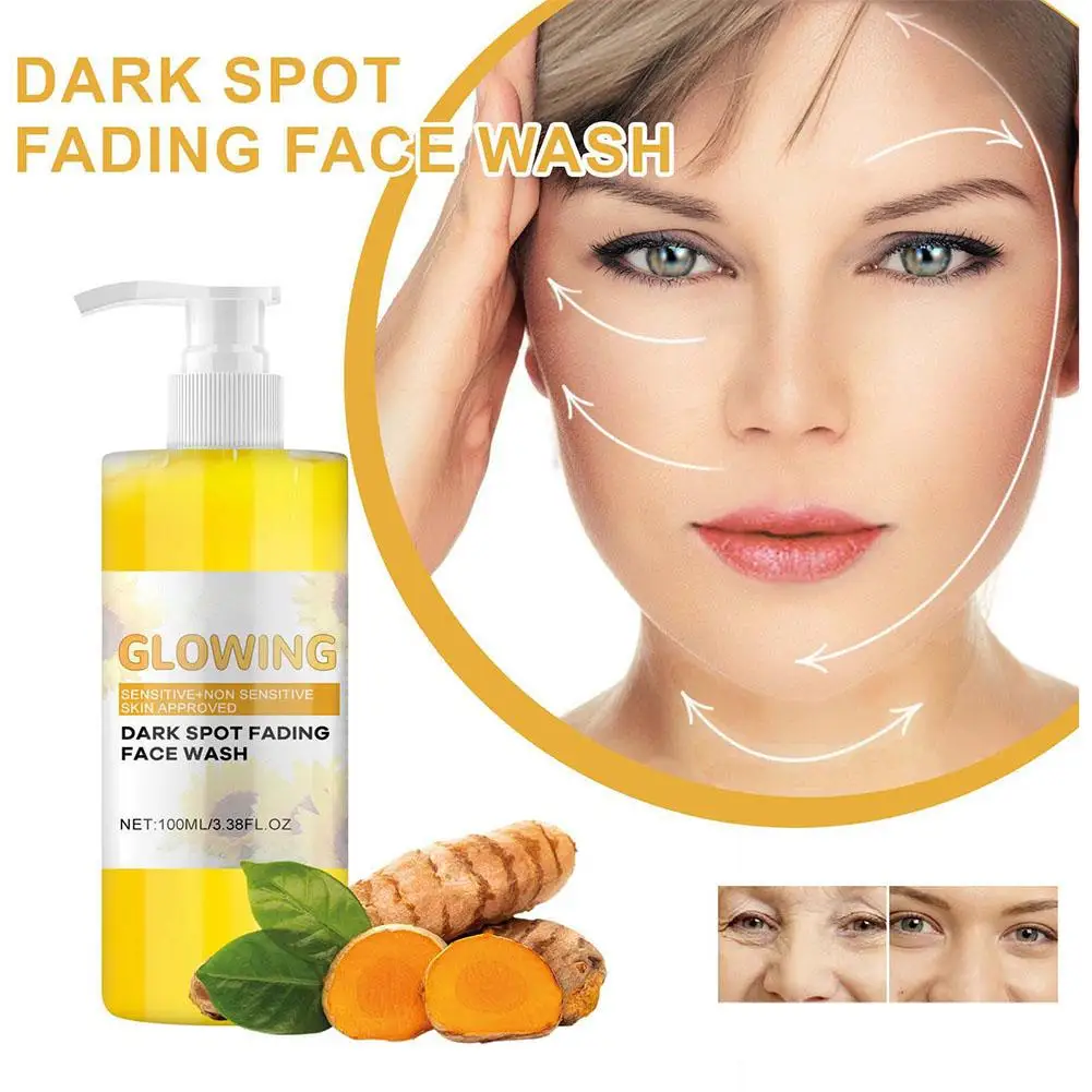 

100ML Turmeric Cleanser Anti Acne Oil Control Blackhead Remover Brightening Skin Cleansing Foam set Cleanser Face Rejuvenat L7D1