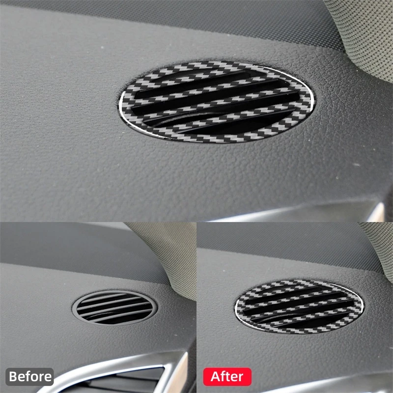 For Audi Q7 2007-2015 Accessories Carbon Fiber Interior Car Instrument Panel Defrost Air Outlet Decoration  Frame Sticker Cover