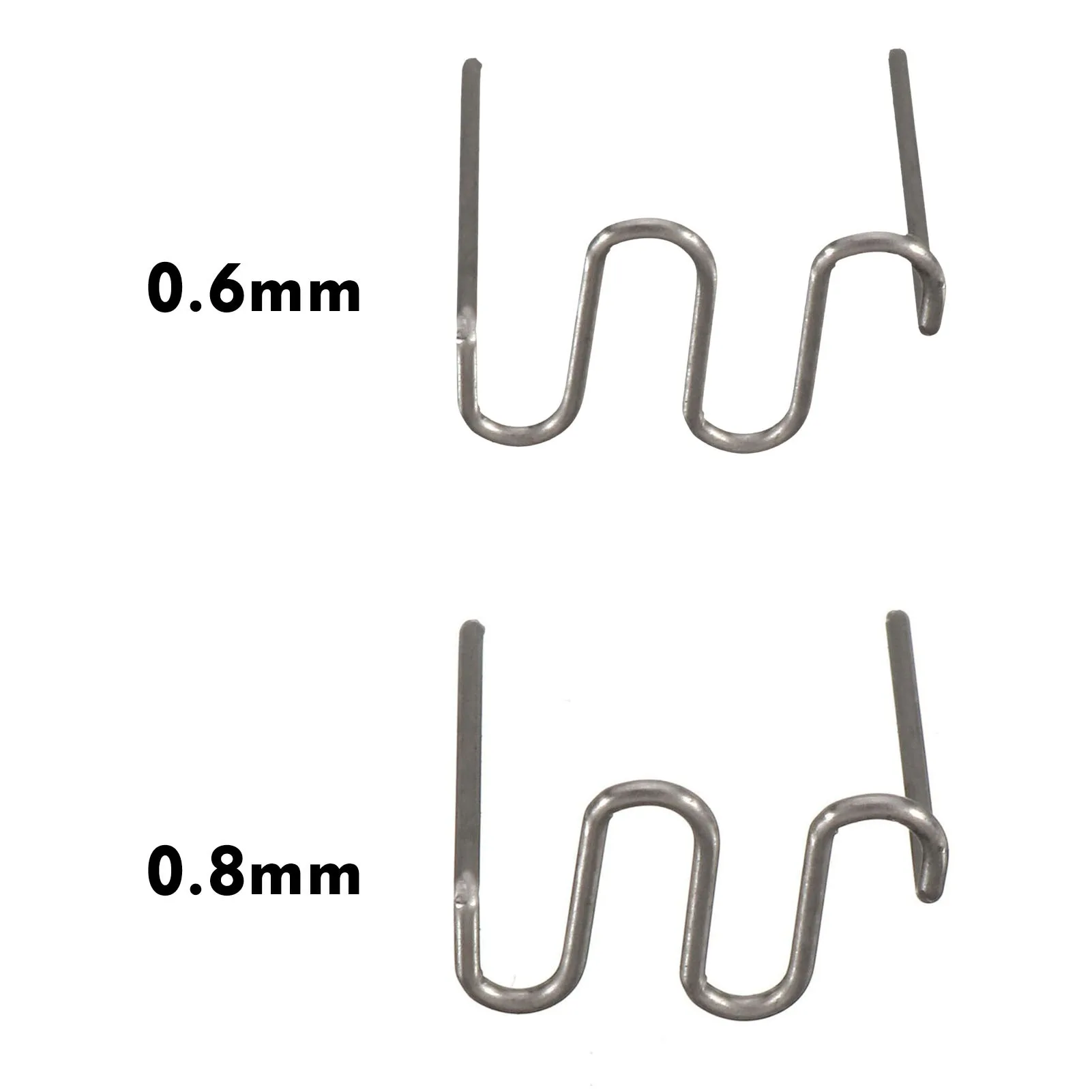 500PCS 0.8/0.6mm Stainless Steel Welding Tools Plastic Welder Hot Stapler Standard Pre-cut Corrugated Staples Bumper Body Repair