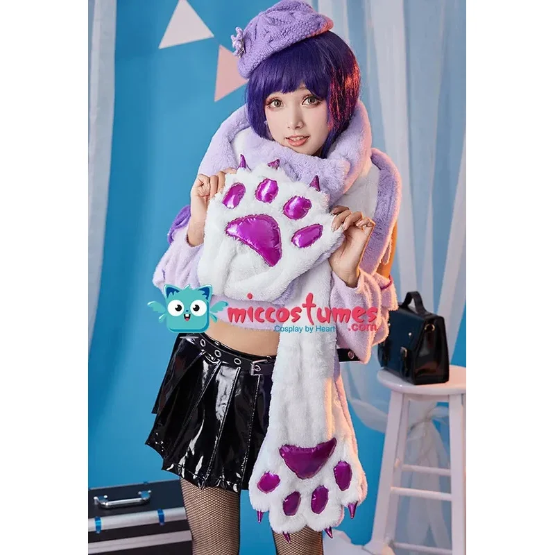 

25COSWomen's Raiden Derivative Kawaii Plush Scarf with Cat Paws Design Long Scarf Furry Wrap Shawl