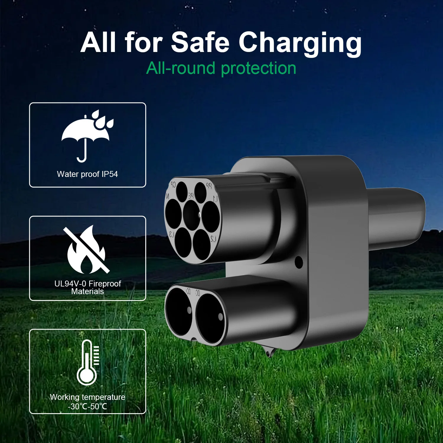 CCS2 to Tesla DC Adapter 250kW 250A Max, CCS2 Combo to NACS Adapter for Tesla Model Y/X/3/S, Support CCS2 & Type2 Fast Charger