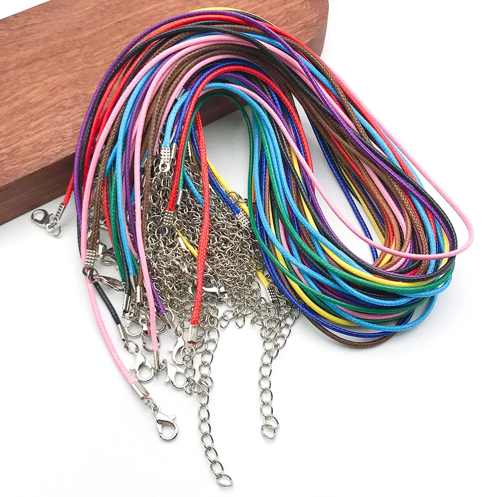 10Pcs/Lot Mixed Color High Quality Weave Leather Rope PU Chain DIY for Necklaces Making Jewelry Findings Wholesale