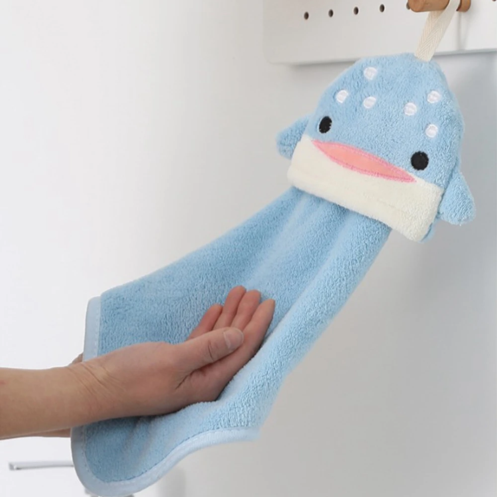 Ultra-Absorbent Soft Kids Shower Towel Quick Drying Bathing Hanging Hand Towel Kitchen Supplies Cleaning Cloth Microfiber Towel