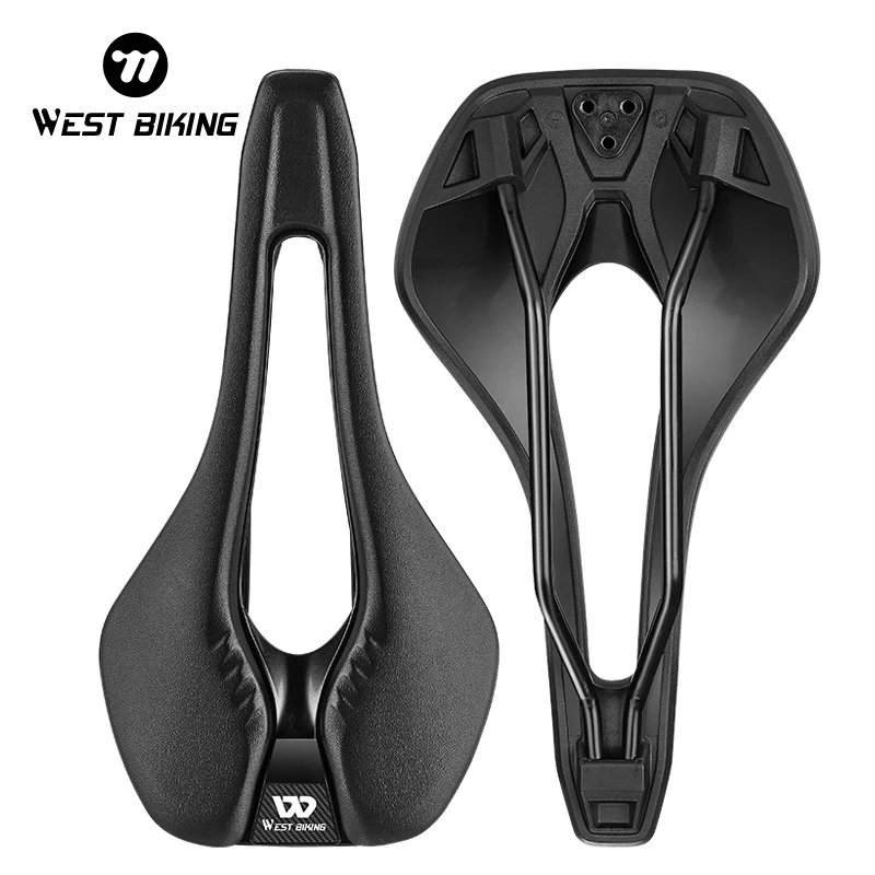 

WEST BIKING Professional Bicycle Saddle MTB Road Bike Saddles PU Leather Bike Racing Seat Shockproof Cycling Seat Cushion