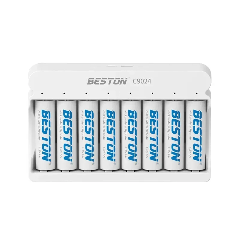 USB Port 4/8/12 Slot Standalone Battery Charger Portable Smart Charger for 1.2V 5/7 AA AAA Rechargeable Ni-MH Batteries with LED